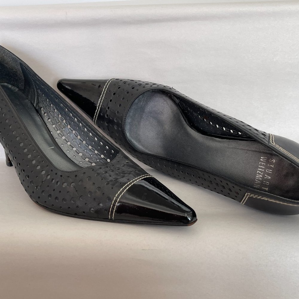 STUART WEITZMAN Black Leather Pumps